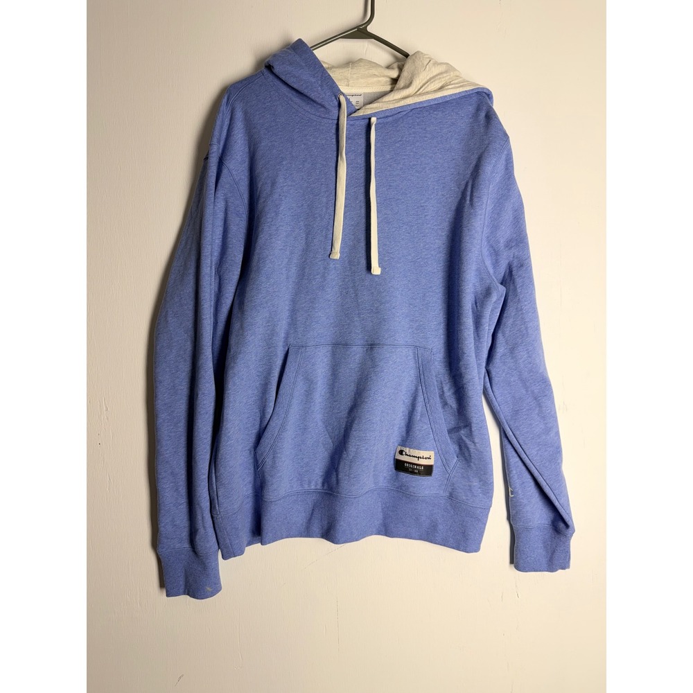 Champion Originals Hoodie Mens Large Blue Heather Pullover Sweatshirt L